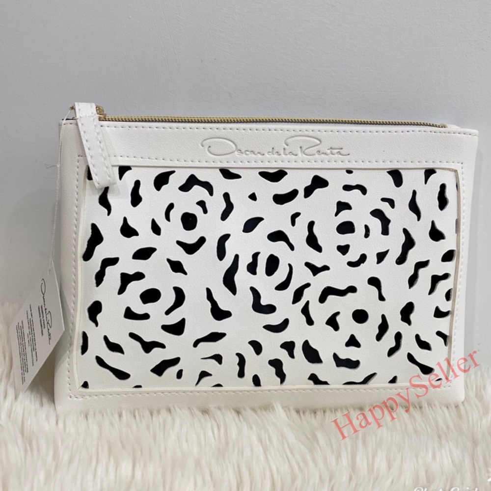 Oscar de la Renta Pouch Makeup Bag Perforated NEW